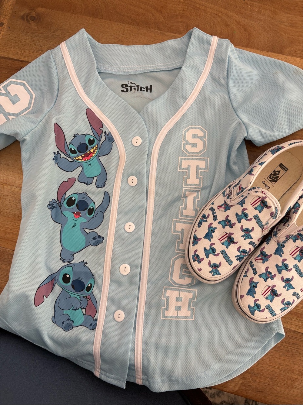 Disney Light Blue Stitch Printed Vans